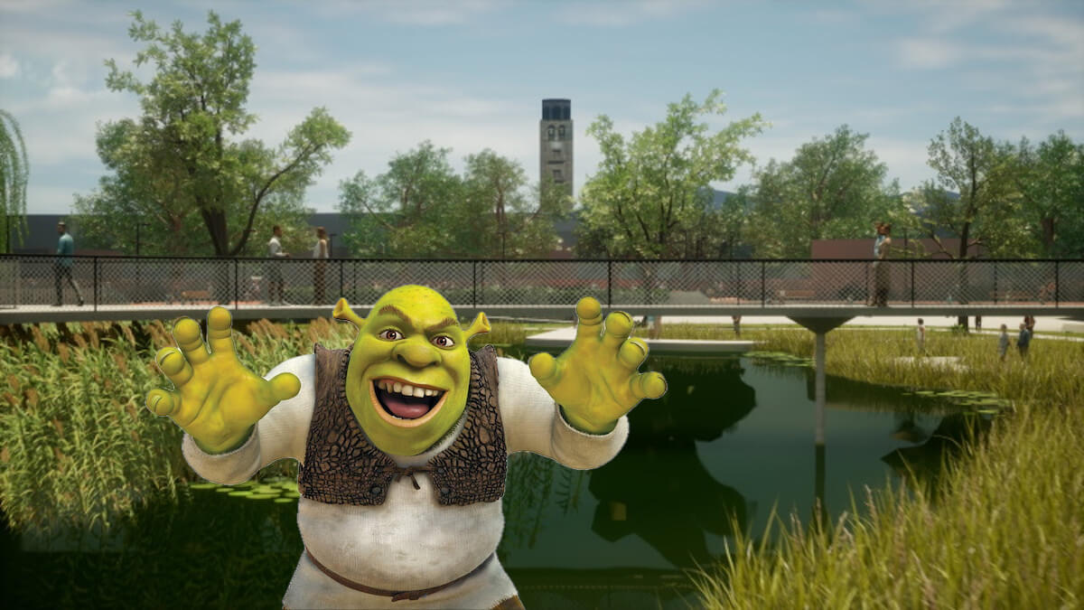 Shrek en el humdeal lagunero.