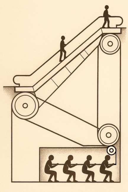 Esquema de funcionamiento de las escaleras