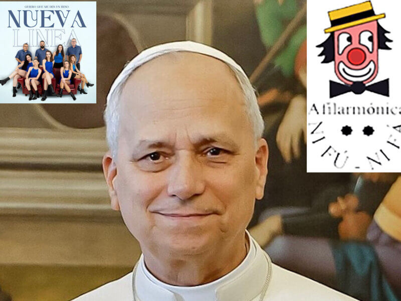 Grupos musicales compiten por agasajar al Papa.