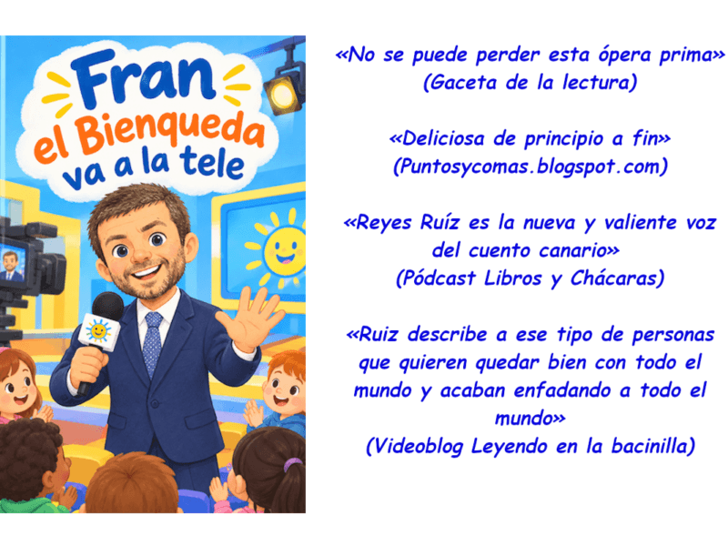 Portada del cuento y críticas especializadas.